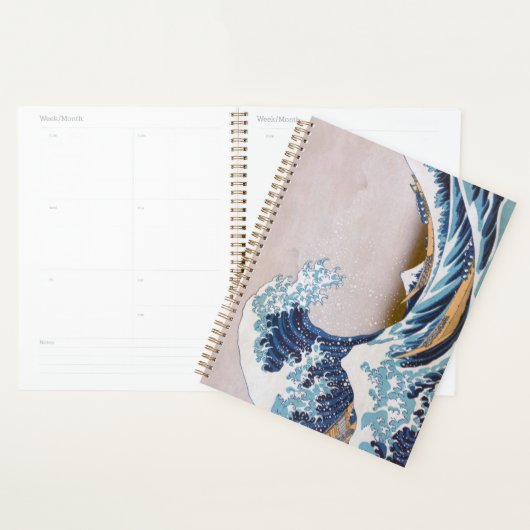 北斎素晴らしによる神奈川日本沖の津波 プランナー手帳 (ディスプレー)