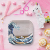 北斎素晴らしによる神奈川日本沖の津波 ペーパープレート (パーティー)