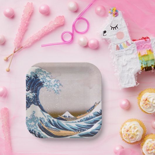 北斎素晴らしによる神奈川日本沖の津波 ペーパープレート (パーティー)