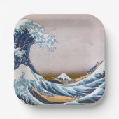 北斎素晴らしによる神奈川日本沖の津波 ペーパープレート (正面)