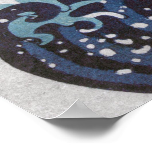 北斎素晴らしによる神奈川日本沖の津波 ポスター (角)