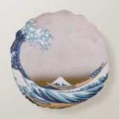 北斎素晴らしによる神奈川日本沖の津波 ラウンドクッション (裏面)