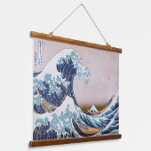 北斎素晴らしによる神奈川日本沖の津波 吊り下げ型タペストリー (傾斜あり)