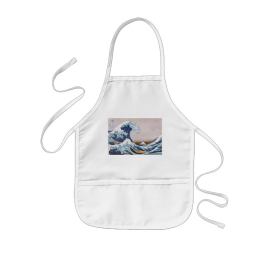 北斎素晴らしによる神奈川日本沖の津波 子供用エプロン (正面)