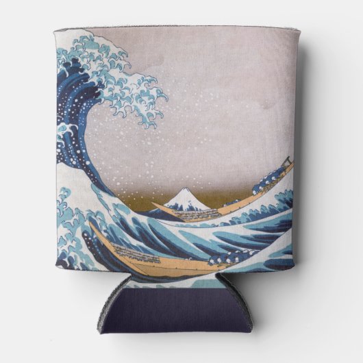 北斎素晴らしによる神奈川日本沖の津波 缶クーラー (正面)