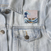 北斎素晴らしによる神奈川日本沖の津波 缶バッジ (インサイチュ)