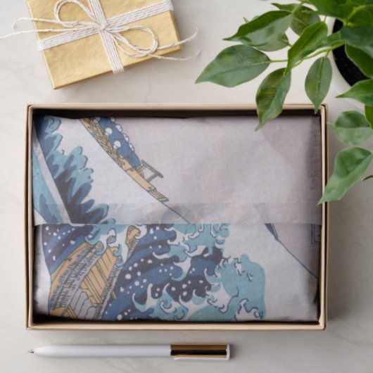 北斎素晴らしによる神奈川日本沖の津波 薄葉紙 (ギフト)