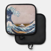 北斎素晴らしによる神奈川日本沖の津波 鍋敷き (正面/裏面)