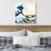北斎素晴らしによる神奈川沖の波の復元 キャンバスプリント (インサイチュ (寝室))