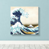 北斎素晴らしによる神奈川沖の波の復元 キャンバスプリント (インサイチュ (ウッドフロア))