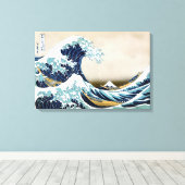 北斎素晴らしによる神奈川沖の波の復元 キャンバスプリント (インサイチュ (ウッドフロア))