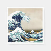 北斎素晴らしによる神奈川沖の波の復元 スタンダードカクテルナプキン (正面)