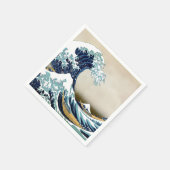 北斎素晴らしによる神奈川沖の波の復元 スタンダードカクテルナプキン (角)