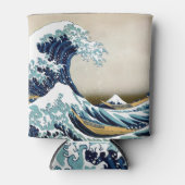 北斎素晴らしによる神奈川沖の波の復元 缶クーラー (正面)