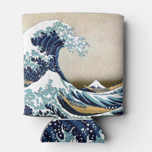 北斎素晴らしによる神奈川沖の波の復元 缶クーラー (裏面)