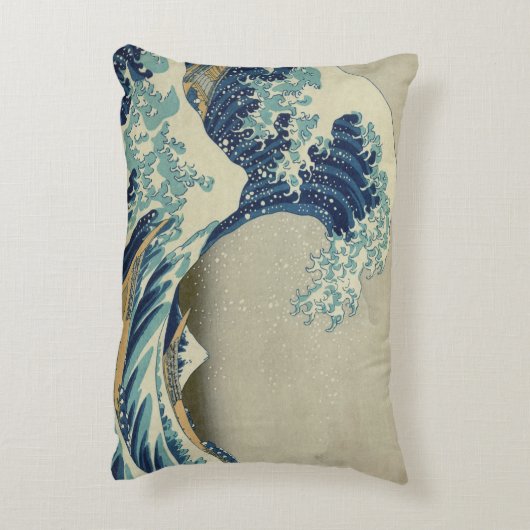 北斎素晴らしによる神奈川沖の波 アクセントクッション (裏面(縦))