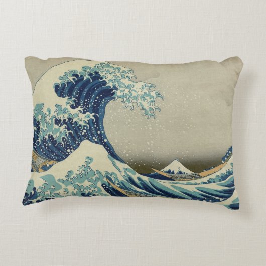 北斎素晴らしによる神奈川沖の波 アクセントクッション (裏面)