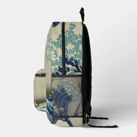 北斎素晴らしによる神奈川沖の波 プリントバックパック (右)