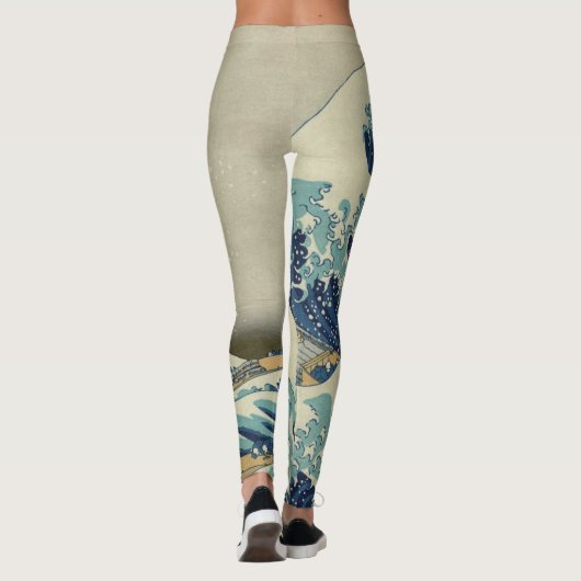 北斎素晴らしによる神奈川沖の波 レギンス (裏面)