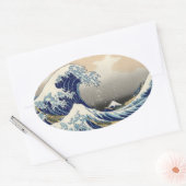 北斎素晴らしのオリジナルc.1930 楕円形シール (封筒)