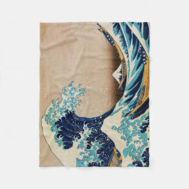 北斎素晴らしの波 フリースブランケット