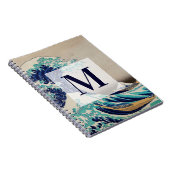 北斎素晴らし波が神奈川を離れる。ヴィンテージモノグラム ノートブック (右側)