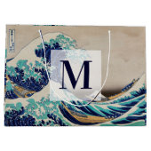 北斎素晴らし波が神奈川を離れる。ヴィンテージモノグラム ラージペーパーバッグ (裏面)