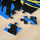 北斎素晴らし波のアートポップ・アートのスタイル訛り ジグソーパズル (側面)