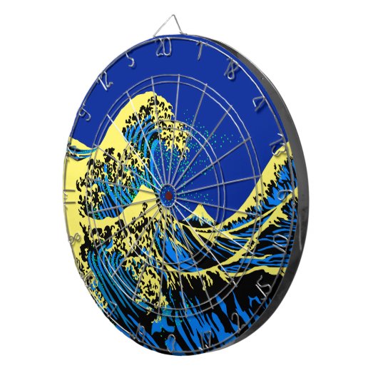 北斎素晴らし波のアートポップ・アートのスタイル訛り ダーツボード (正面右)
