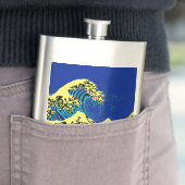 北斎素晴らし波のアートポップ・アートのスタイル訛り フラスク (インサイチュ)