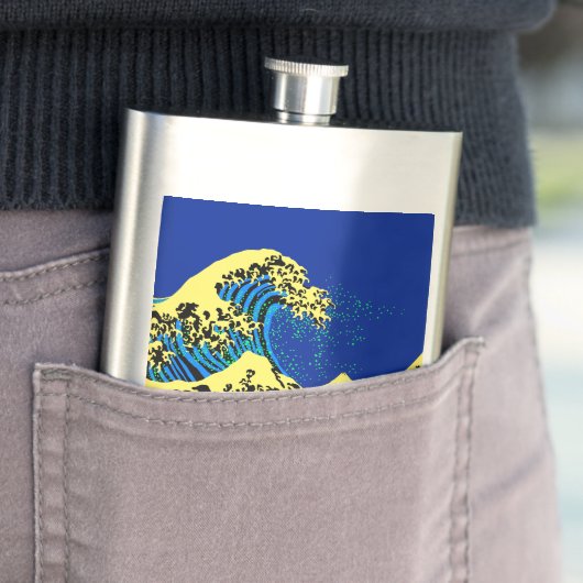 北斎素晴らし波のアートポップ・アートのスタイル訛り フラスク (インサイチュ)