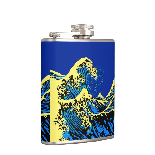 北斎素晴らし波のアートポップ・アートのスタイル訛り フラスク (右)