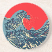 北斎素晴らし波のスタイル コースター (正面)
