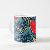 北斎素晴らし波のスタイル コーヒーマグカップ (正面左)