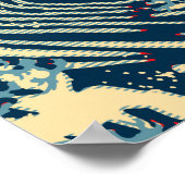 北斎素晴らし波のスタイル ポスター (角)