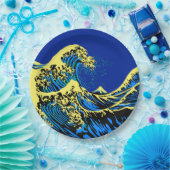 北斎素晴らし波の鮮やかポップ・アートのスタイル ペーパープレート (パーティー)