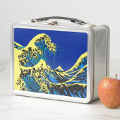 北斎素晴らし波の鮮やかポップ・アートのスタイル メタルランチボックス (インサイチュ)