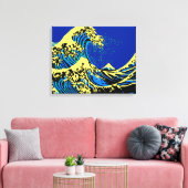 北斎素晴らし波インアートポップ・アートのスタイルデコール キャンバスプリント (インサイチュ (リビング))