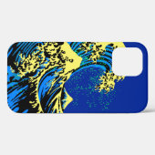 北斎素晴らし波インブルー美術ポップ・アートのスタイル Case-Mate iPhoneケース (裏面 (横))