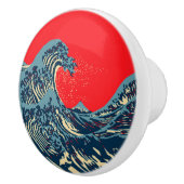 北斎素晴らし波デコポップ・アートのール セラミックノブ (右)