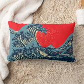 北斎素晴らし波デコポップ・アートのール ランバークッション (ブランケット)