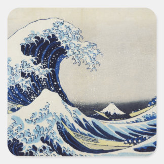 北斎素晴らし波プリント絵画ズ スクエアシール