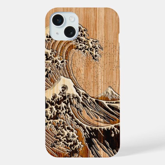 北斎素晴らし波竹木スタイル iPhoneケース (裏面)