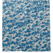 北斎素晴らし波紋青航海の海 シャワーカーテン (正面)