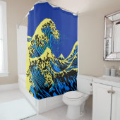 北斎素晴らし波美術ポップ・アートのスタイル シャワーカーテン (インサイチュ)