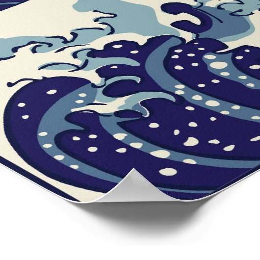 北斎素晴らし波 ポスター (角)