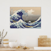 北斎素晴らし波 ポスター (キッチン)