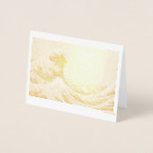 北斎素晴らし1831フォイルカードで神奈川を振る 箔カード (正面)