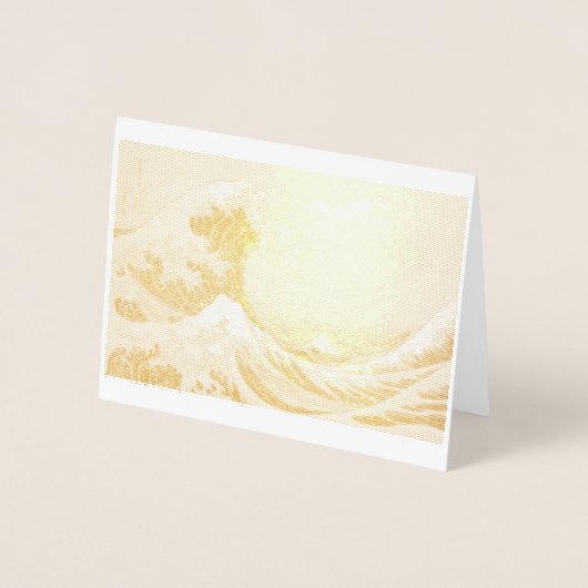 北斎素晴らし1831フォイルカードで神奈川を振る 箔カード (正面)