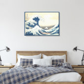 北斎素晴らし1831年頃の神奈川沖の波 キャンバスプリント (インサイチュ (寝室))